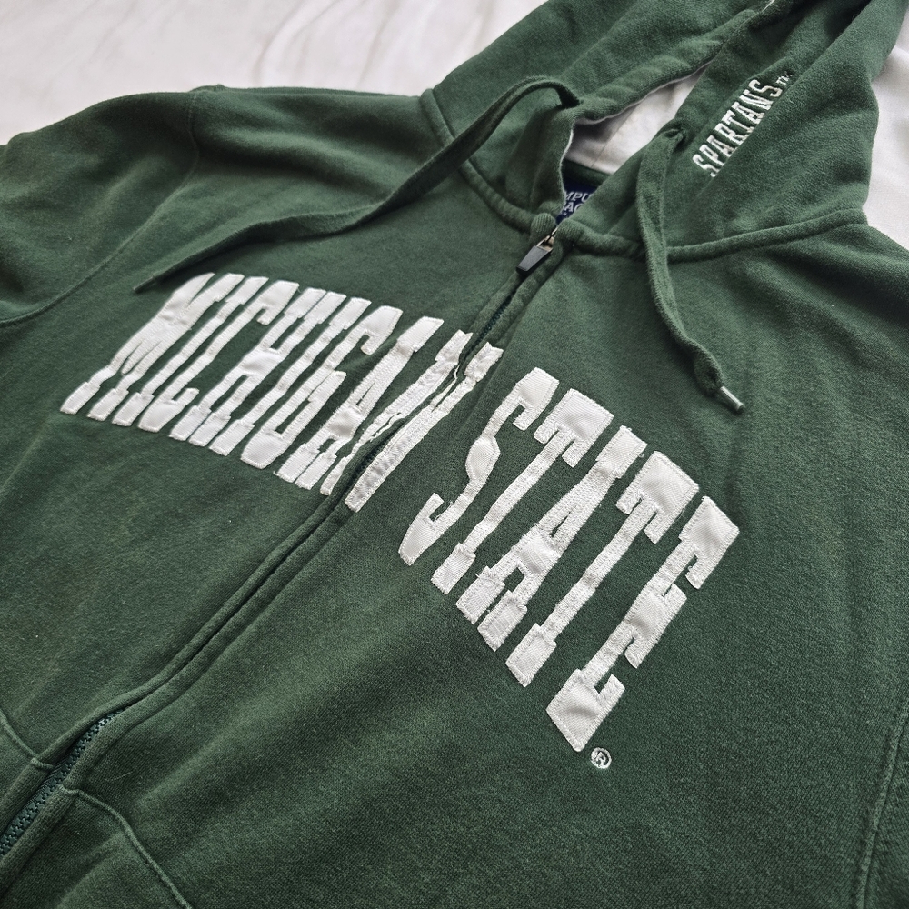 Campus Heritage Green Michigan State Zip-Up Sweater